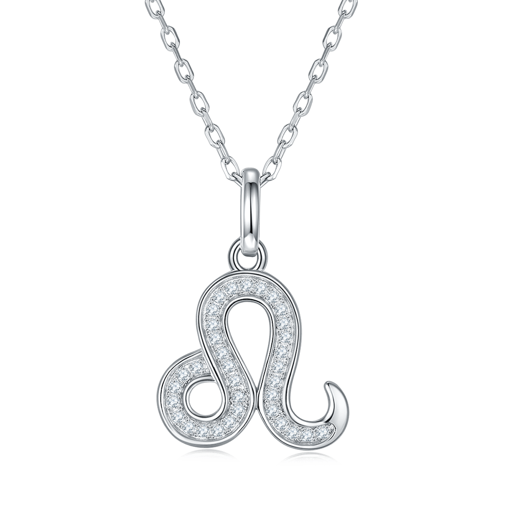 Buy Silver Toned Handcrafted Brass Virgo Zodiac Necklace | M/P-CZP-04/SILVER/MOZA3  | The loom